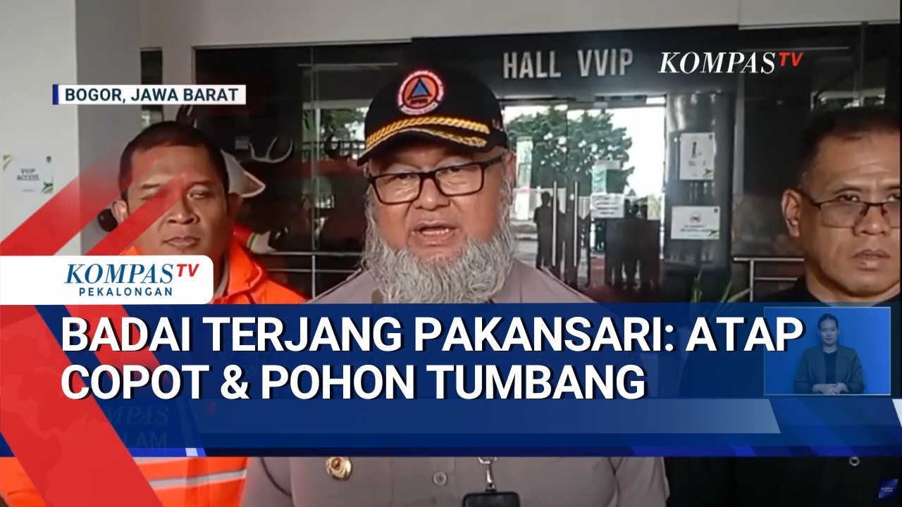 Pakansari Porak-poranda! Atap Stadion Beterbangan Disapu Angin Kencang di Bogor
