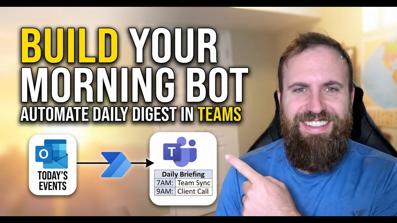 Power Automate Morning Briefing Bot (Outlook + Teams) | 5 Minutes