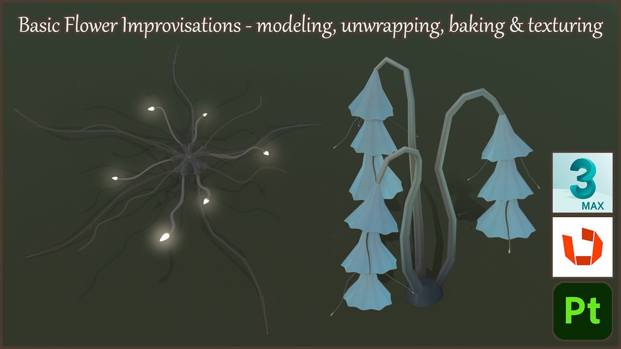 Easiest Way of Modeling and Texturing Low Poly Flowers For Indie Game!