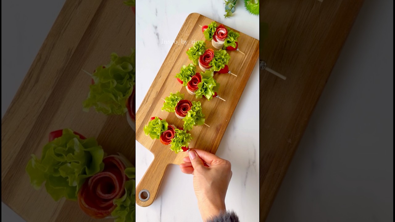 Easy Salami Rose Tortilla Rolls Skewers 🌹🔥 