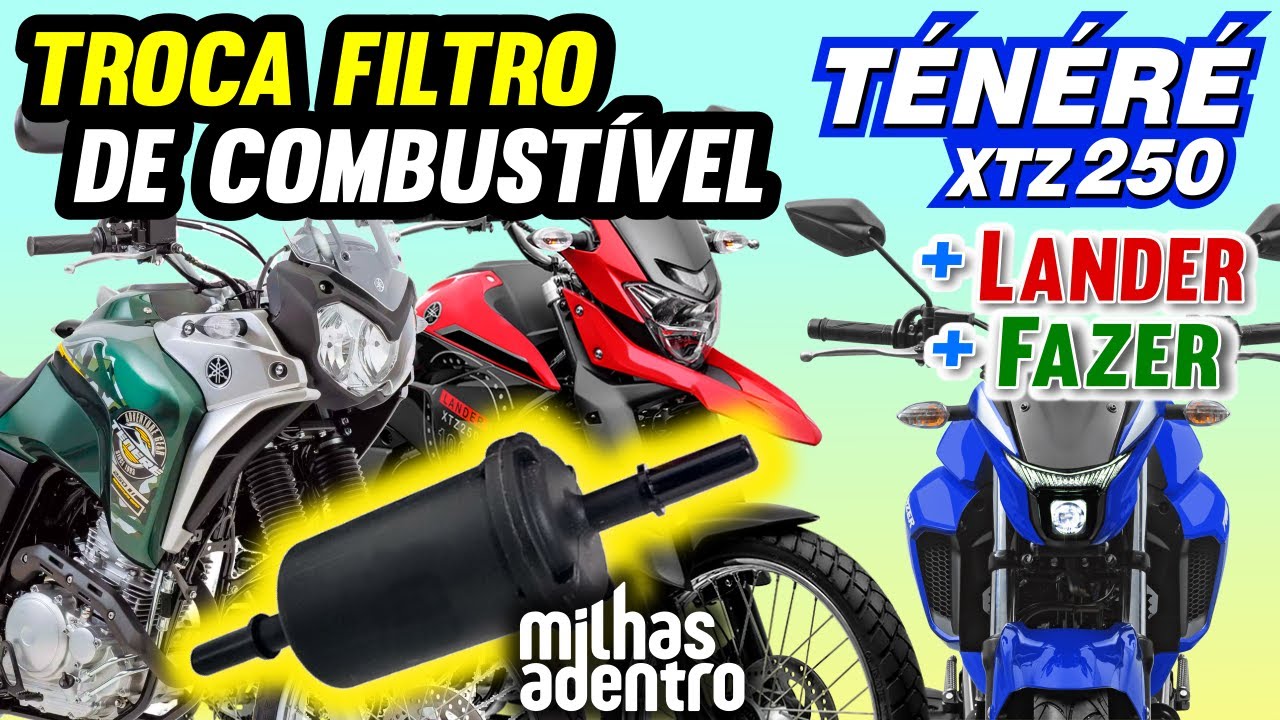 Ténéré 250 - Troca Filtro de Combustível - Manutenção Yamaha Lander ABS XTZ250 Fazer 250 FZ25