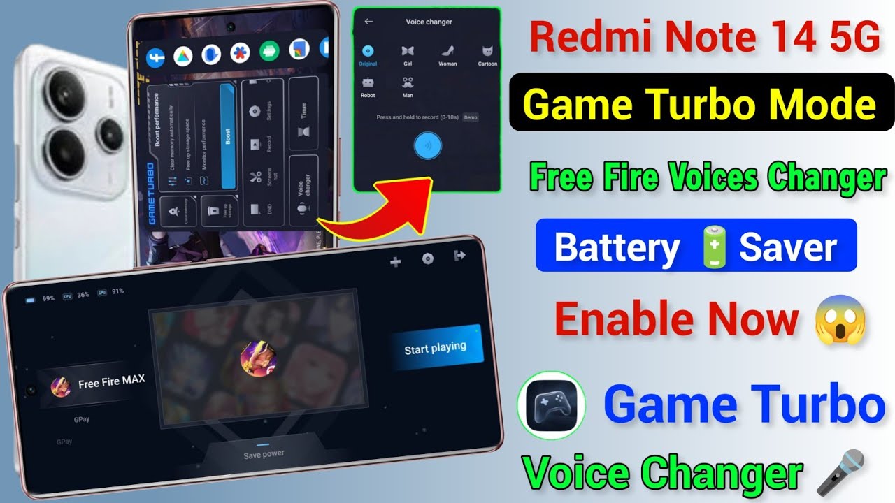 Redmi Note 14 5g Game Turbo Voices Changer Features | Redmi Note 14 Game Turbo Mode Enable Now 😱