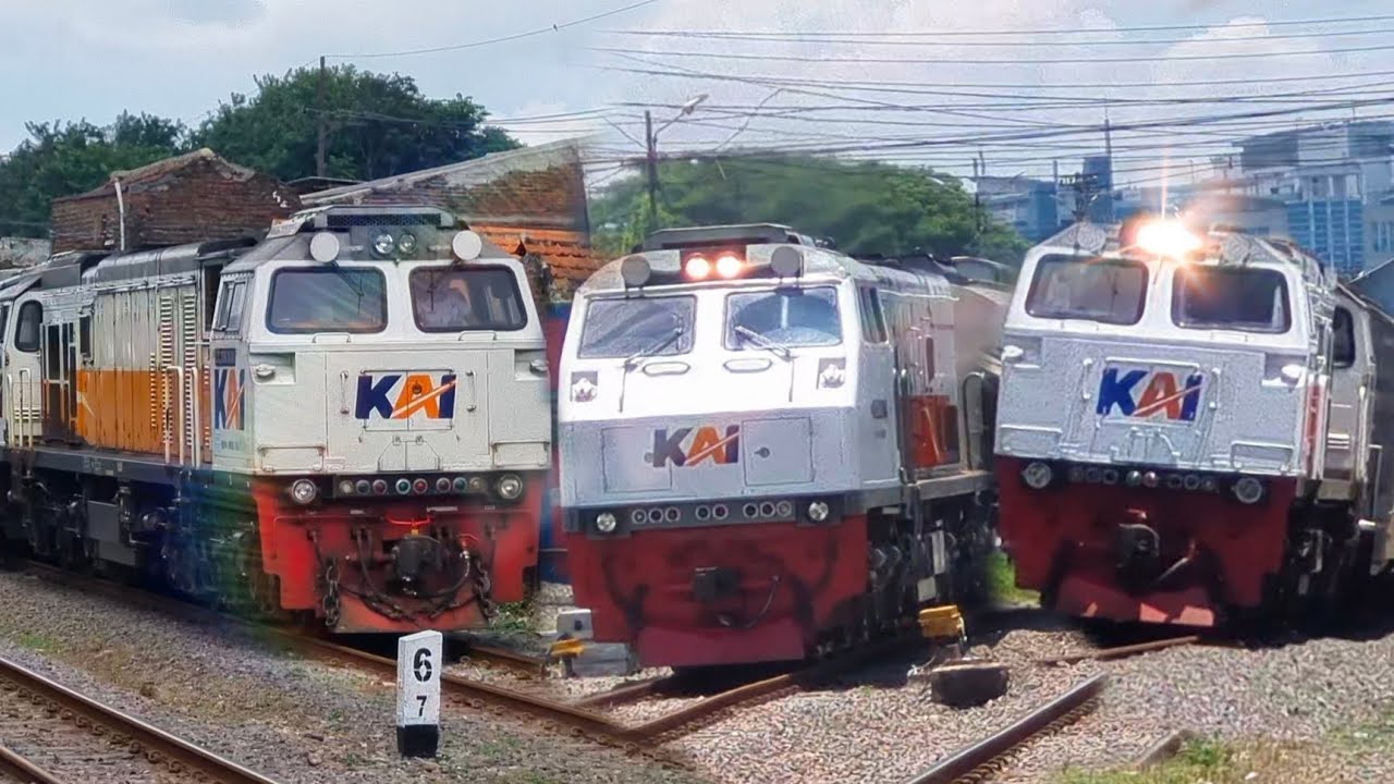 BERTEMU CC206 SULING UNIK‼️ MELIHAT PADATNYA KERETA API SIANG DI WONOKROMO