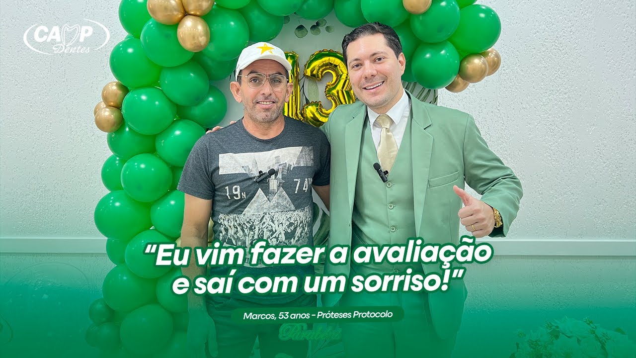 Paciente Marcos do Paraná compartilha sua experiência com a prótese protocolo fixa.