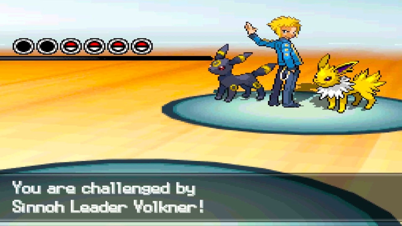 Pokemon Blinding White 2 - vs Sinnoh Leader Volkner (Doubles, Hardcore)