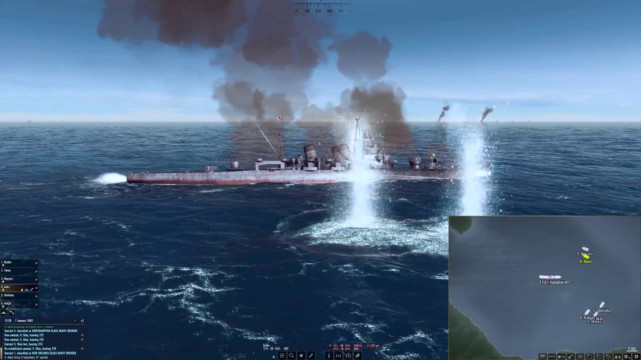 War on the Sea - Kongo bombarding Northampton (Custom Battle)