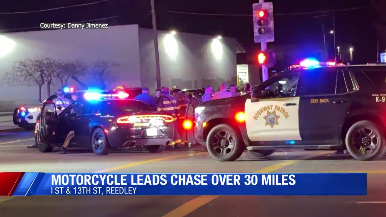 Multi-city chase ends in motorcycle crash in Reedley