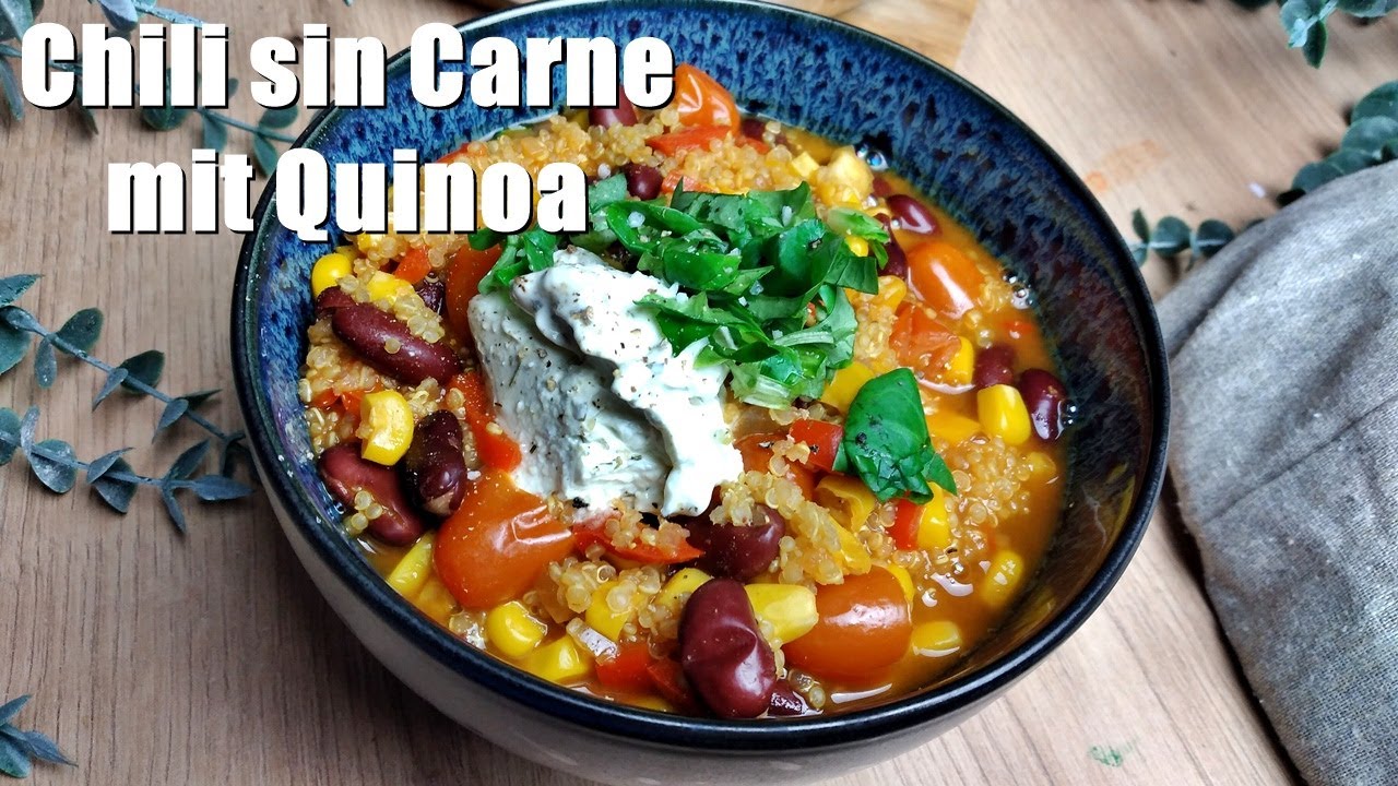 Rezept: Chili sin Carne mit Quinoa / One Pot vegetarisches Chili sin Carne