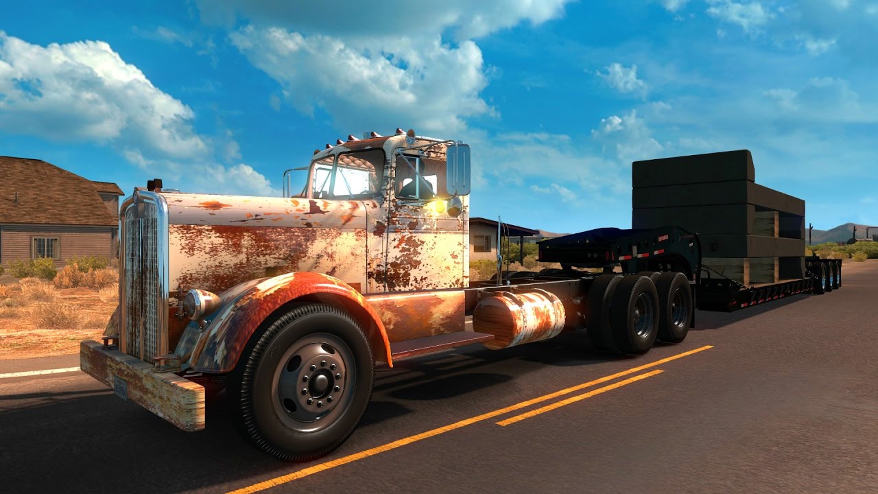 Kenworth 521 Vieja Escuela | Lowboy Estructuras de Concreto
