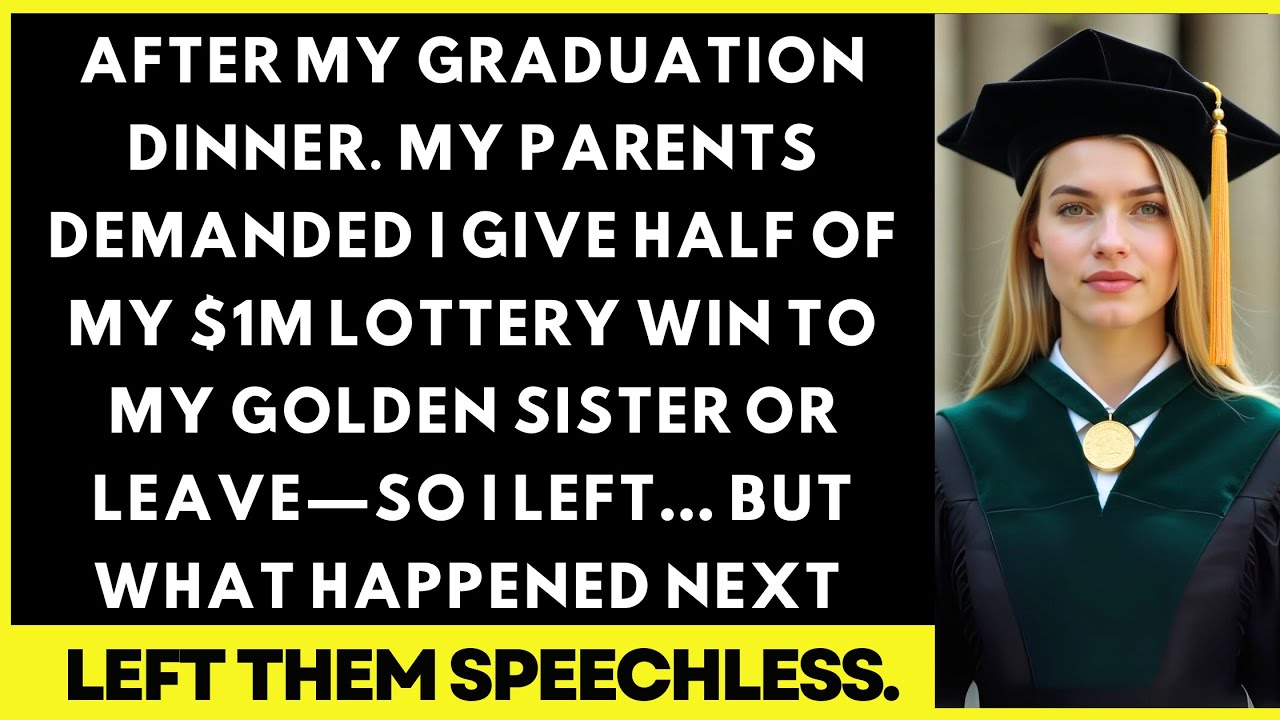 After My Graduation. My Parents Demanded I Give Half Of My $1M Lottery Win To My Golden Sister Or...