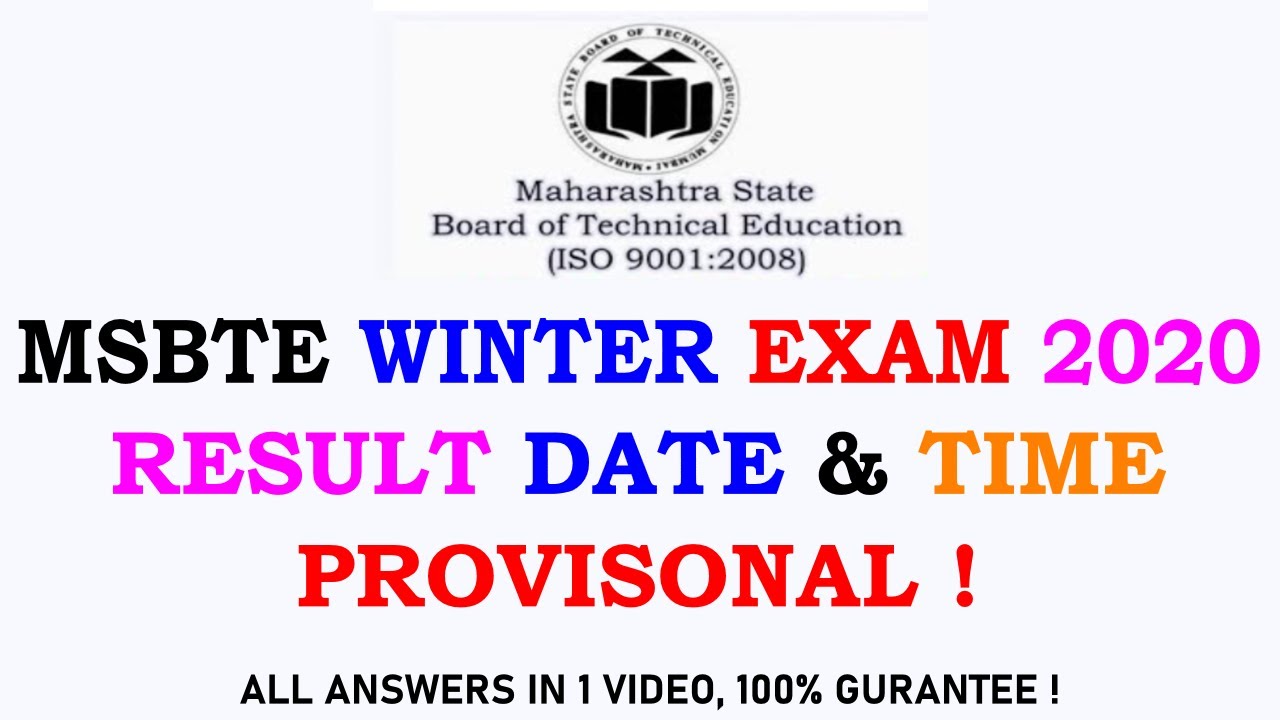MSBTE WINTER EXAM 2020 RSEULT AND TIME [ PROVISIONAL DATE & TIME]
