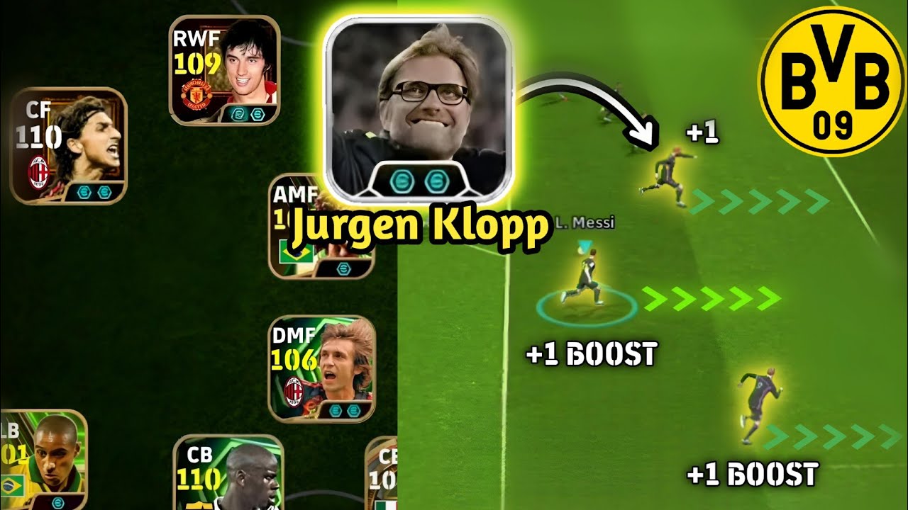 750 Coins Jurgen Klopp Dortmund Manager Double Booster | BEST Quick counter Manager 🤔 efootball