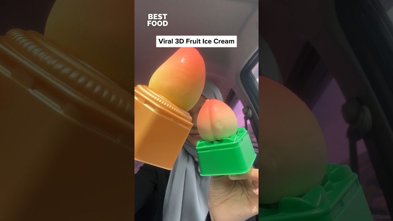 Viral 3D Fruit Ice Cream🥭🍑📍bought from Jajan Viral ⏰9am - 8pm (Mon - Sat)⏰10am - 8pm (Sun)