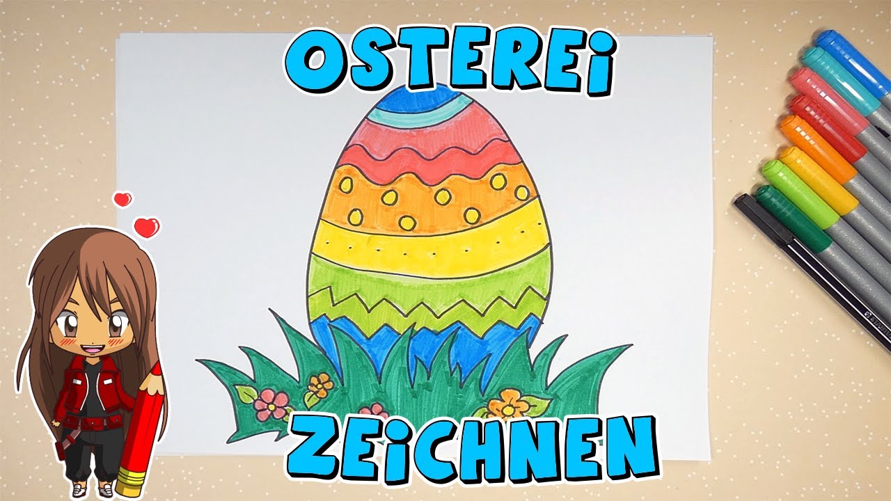 Buntes Osterei einfach malen f&uuml;r Kinder | ab 6 Jahren | Malen mit Evi | deutsch