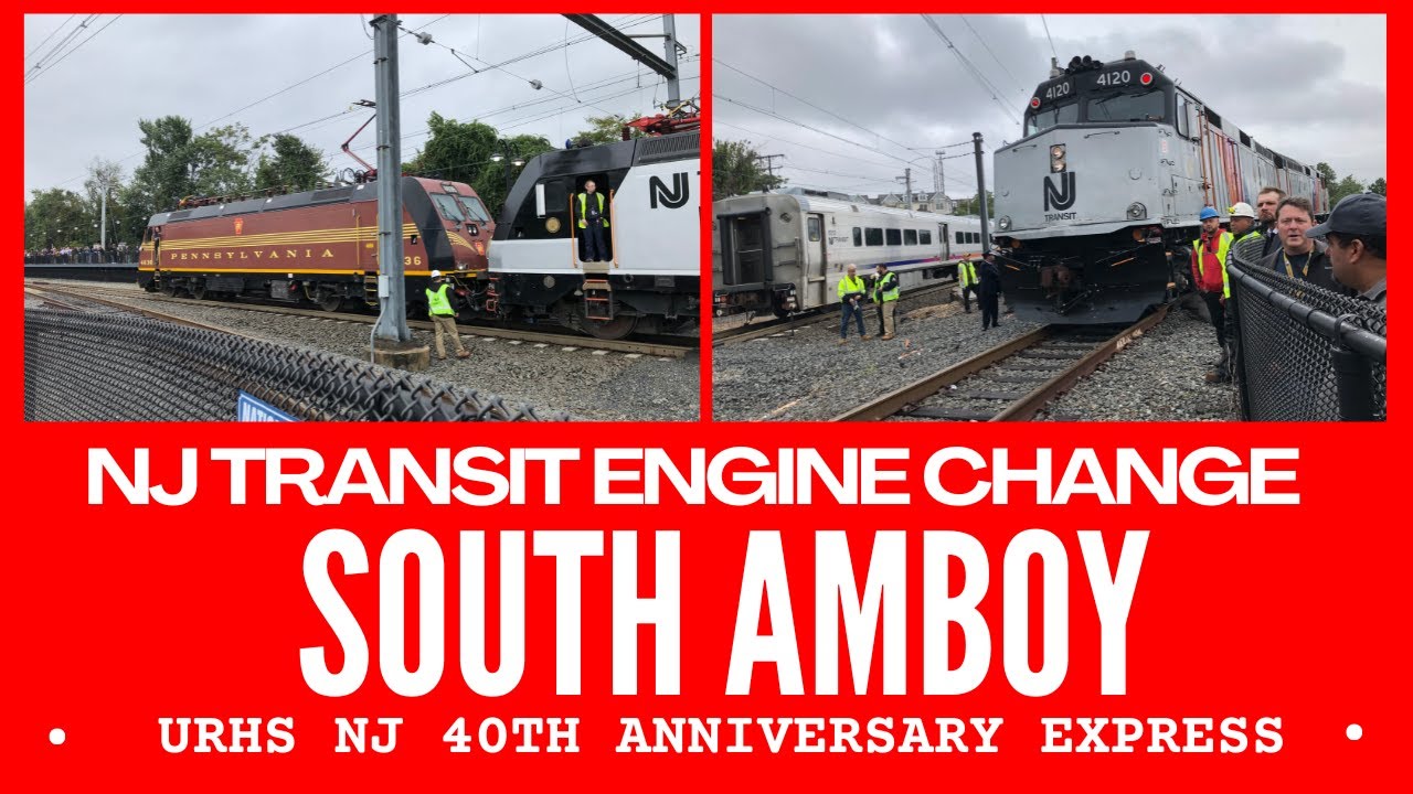 NJT Engine Change @ South Amboy - URHS NJ 40th Anniversary Express [ALP-46A & F40PH-2CAT]