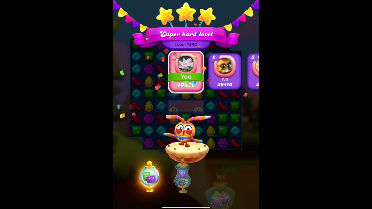 Super hard level 3180, ⭐️⭐️⭐️ ranked No.1 🍾️🍾️🍾️ #candycrushfriends #candycrush #games 