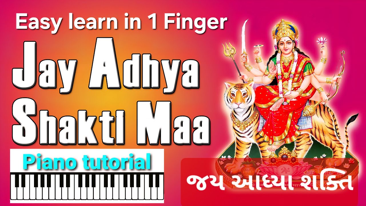 Jay adhya shakti aarti maa ambe aarti in 1 finger piano easy learn #navratri#garba#dandiya