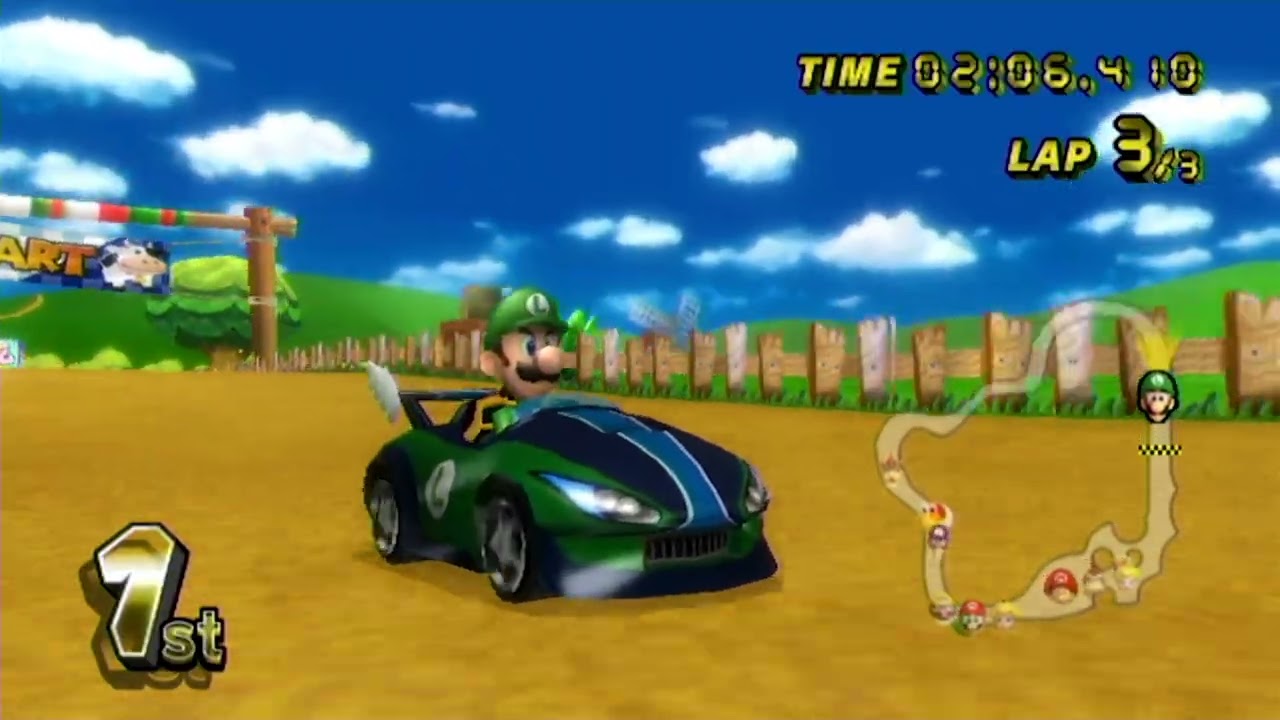 Mario Kart Wii - 50cc Mushroom Cup - Luigi