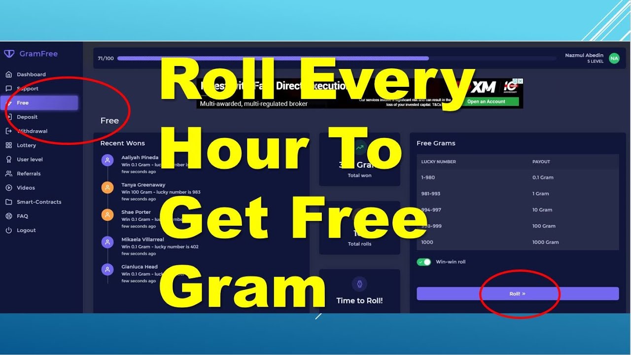 GramFree.net | Roll Free Gram Every Hour