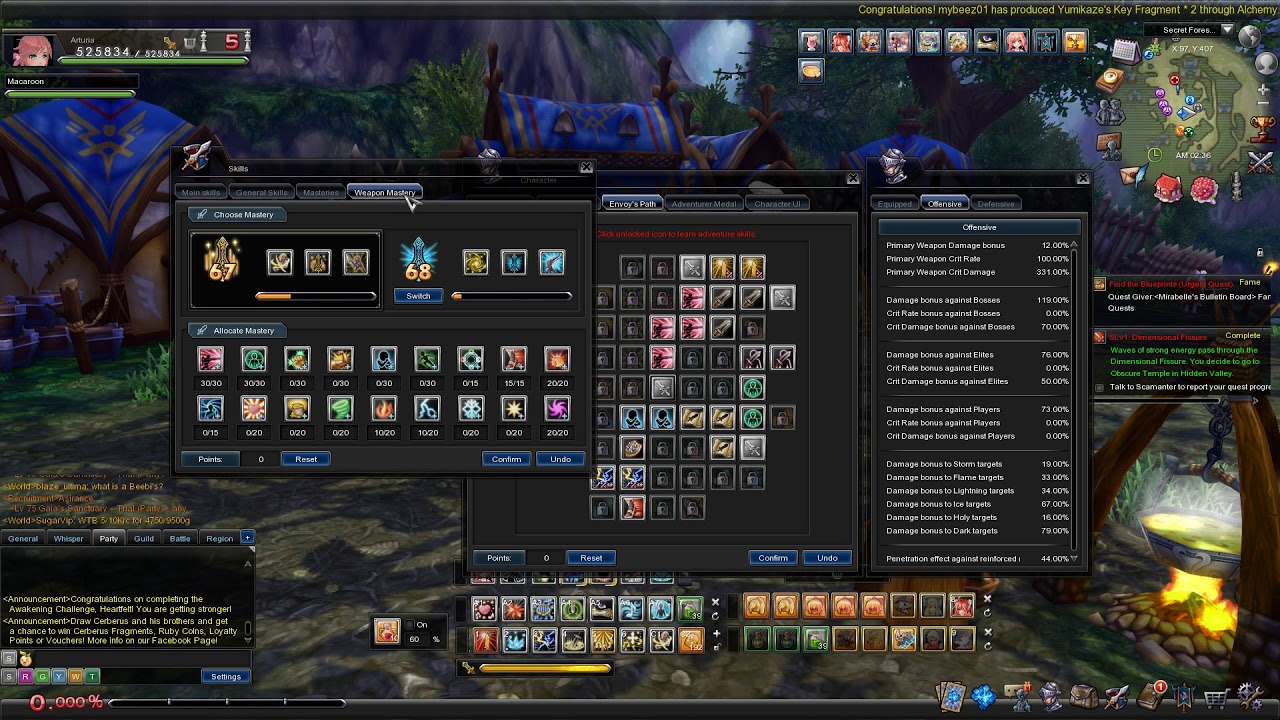 Gears/Envoy/Mastery/Stat ~ Lancer/Holy Sword/Shuriken/Wizard/Gunslinger | Aura Kingdom