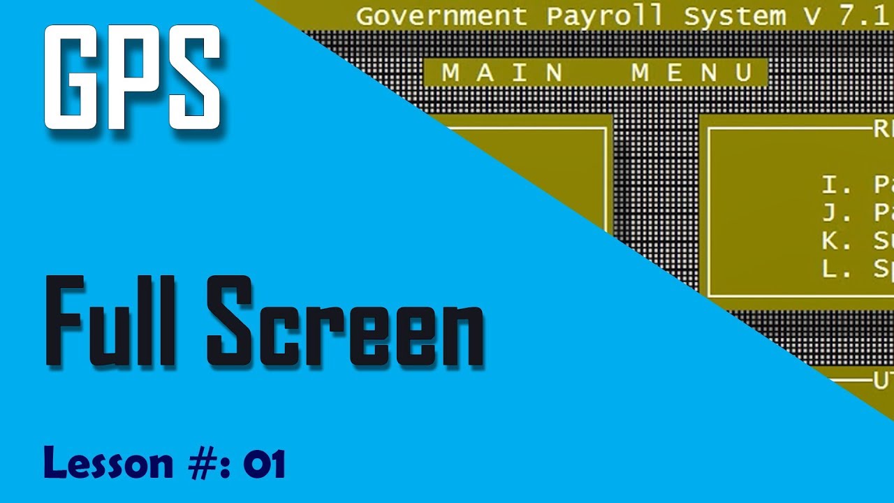 How to Fix Full Screen Error on GPS (Government Payroll System)