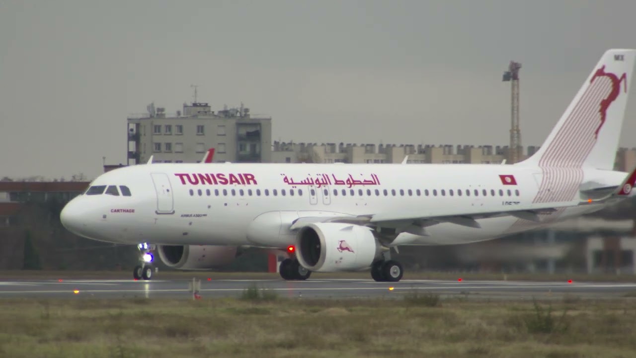 POUR LES AMOUREUX DE L' A320 NEO : DECOLLAGE & ATTERRISSAGE D'UN AVION TUNISAIR