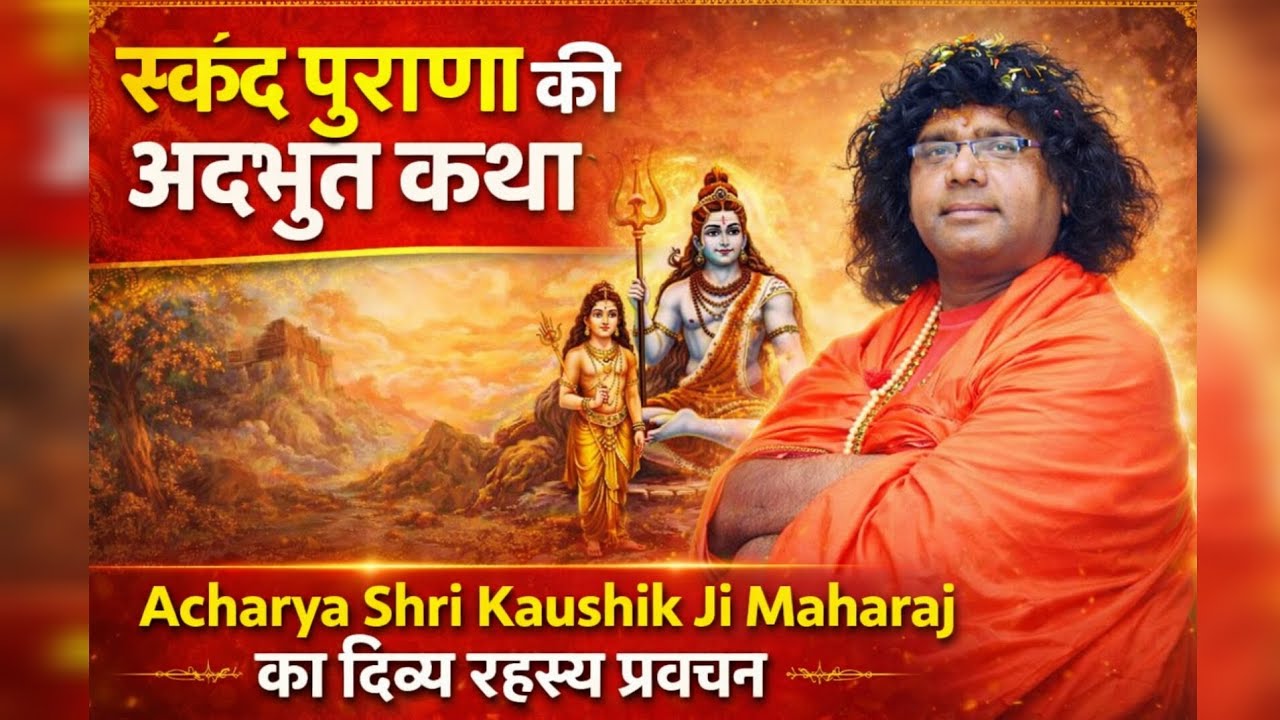🚩 स्कंद पुराण की अद्भुत कथा | Acharya Shri Kaushik Ji Maharaj का दिव्य रहस्य प्रवचन 😱#SkandPuran