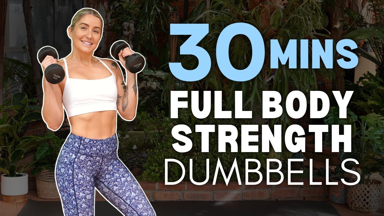 30 MIN FULL BODY STRENGTH // NO REPEAT Dumbbell Workout | No Jumping | 4K