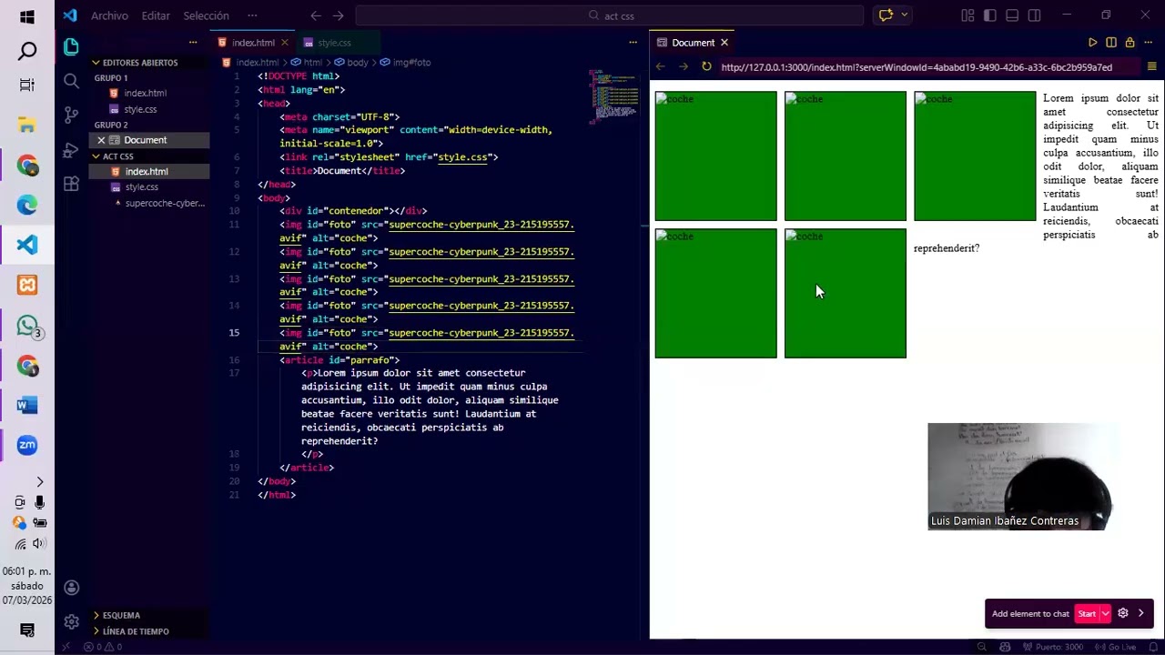 Act 2. Uso de float en css y html