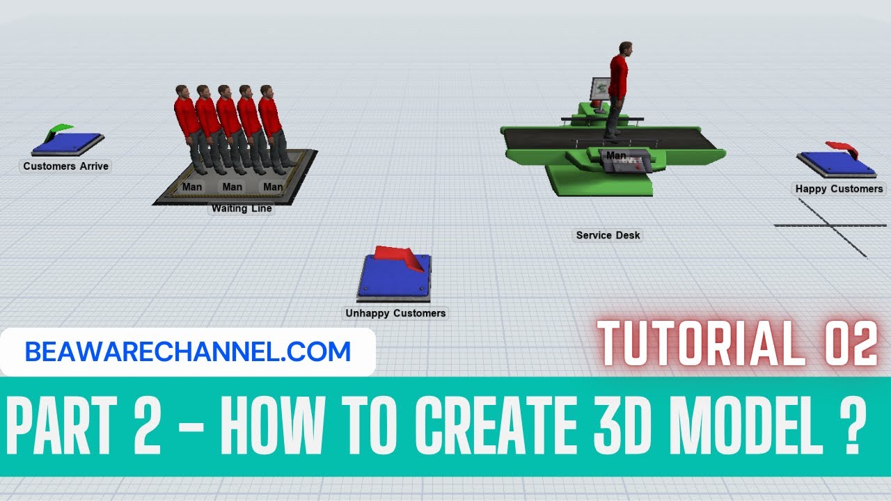 How To Make First 3D model in Flexsim | Part 2 | flexsim tutorial for beginners | LeanSimCorp