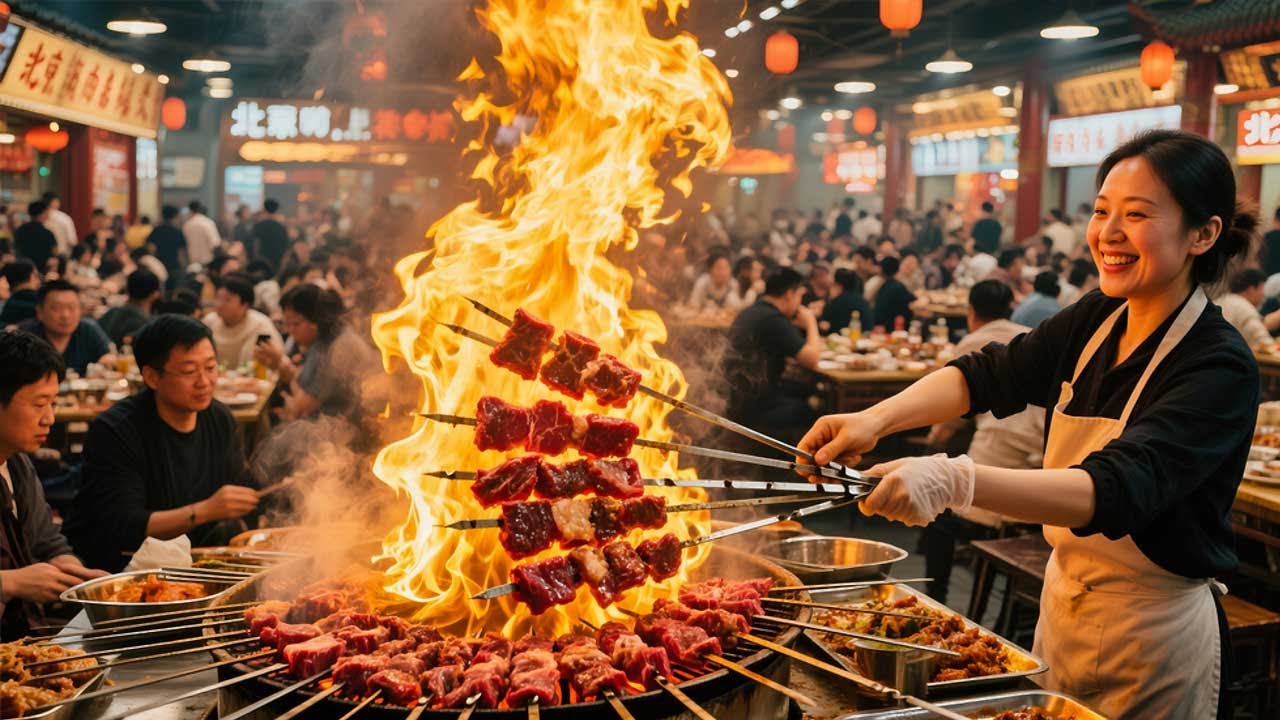 Quán nướng nổi tiếng ở Bắc Kinh phục vụ 200 lượt khách mỗi ngày Doanh thu hơn 100 triệu