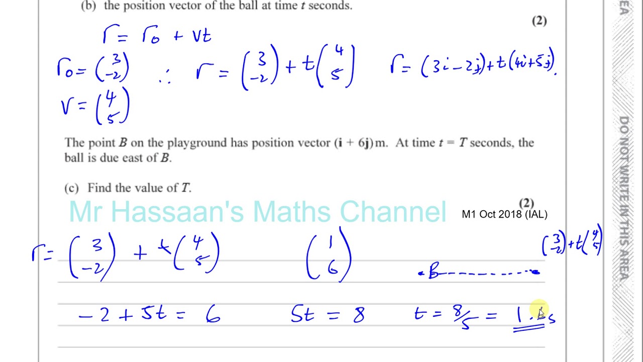 EDEXCEL M1 IAL OCT 2018 Q6 Vectors