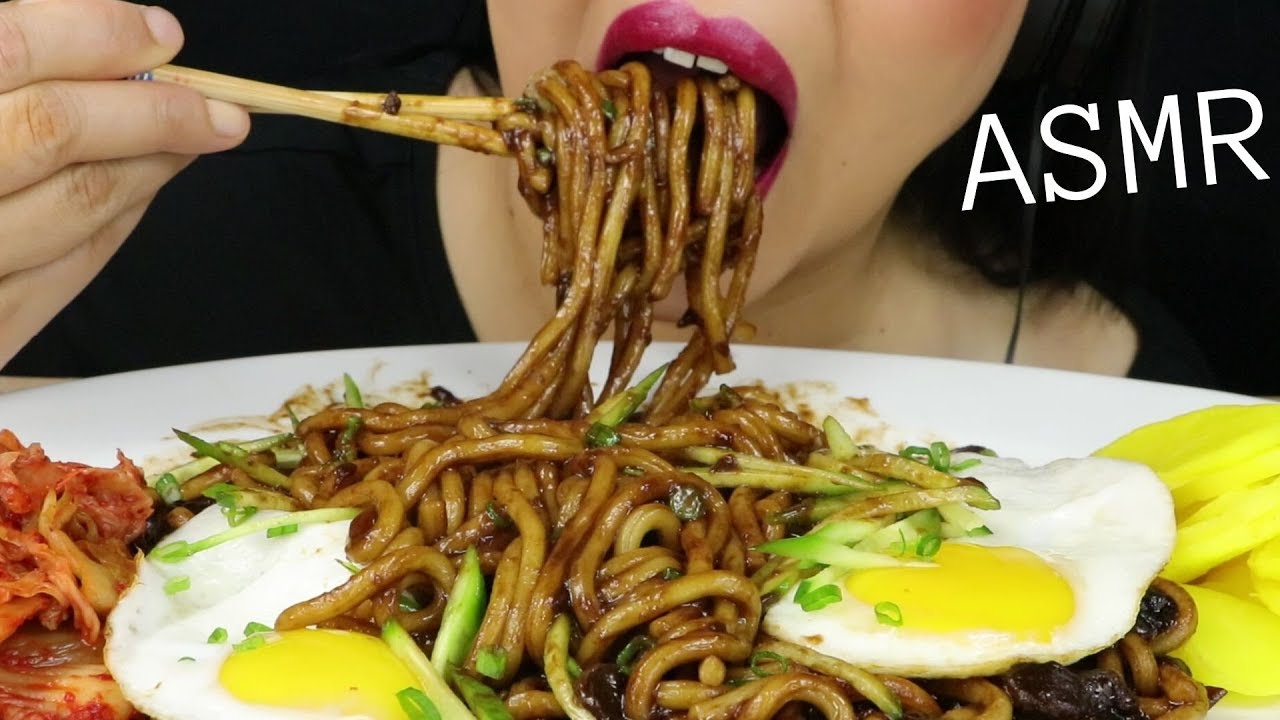 JJANGMYEON BLACK BEAN NOODLES ~ ASMR (No Talking) Eat Life With Kimchi