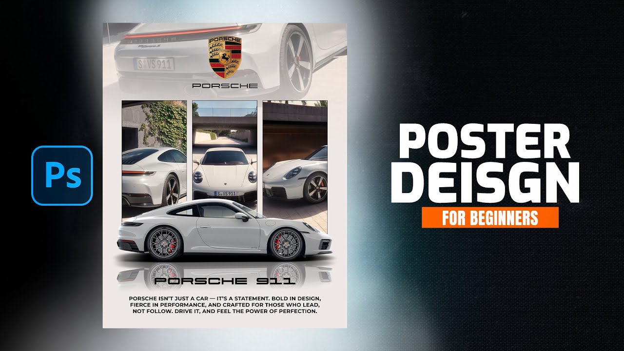 How to Design a Porsche 911 Luxury Car Poster in Photoshop | Full Tutorial | Photoshop Tutorial