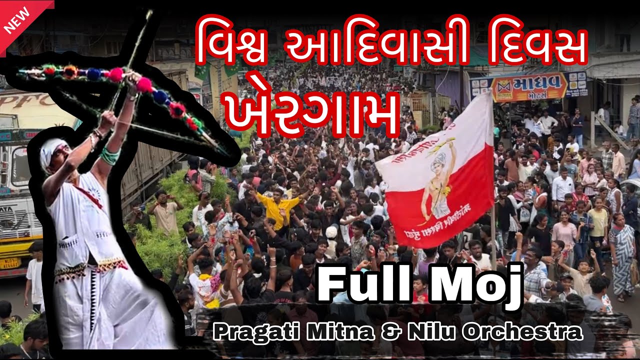 || 9 ઓગસ્ટ વિશ્વ આદિવાસી દિવસ || ખેરગામ  ફૂલ આદિવાસી રેલી Vlog || pragti Mitna & Nilu Orchestra ||