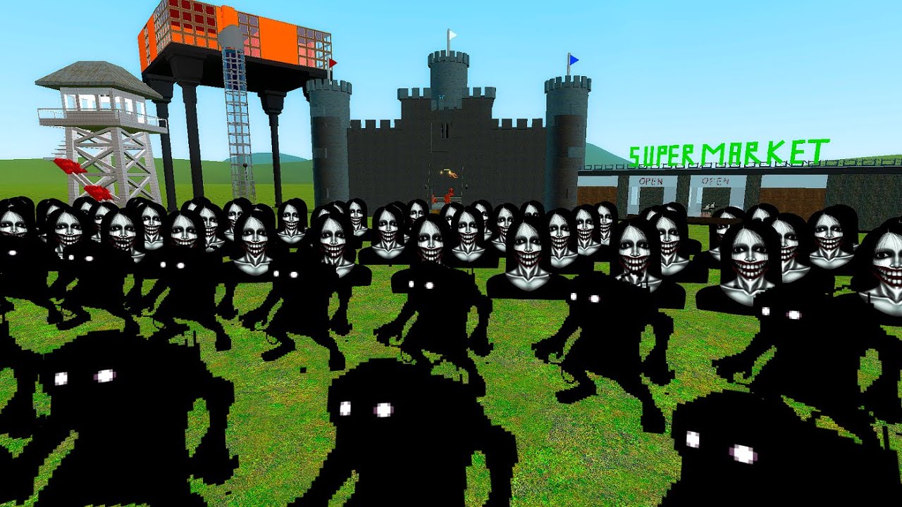 Kuchisake Onna + Shadow Nextbots Vs Houses In Garry's Mod! Gmod
