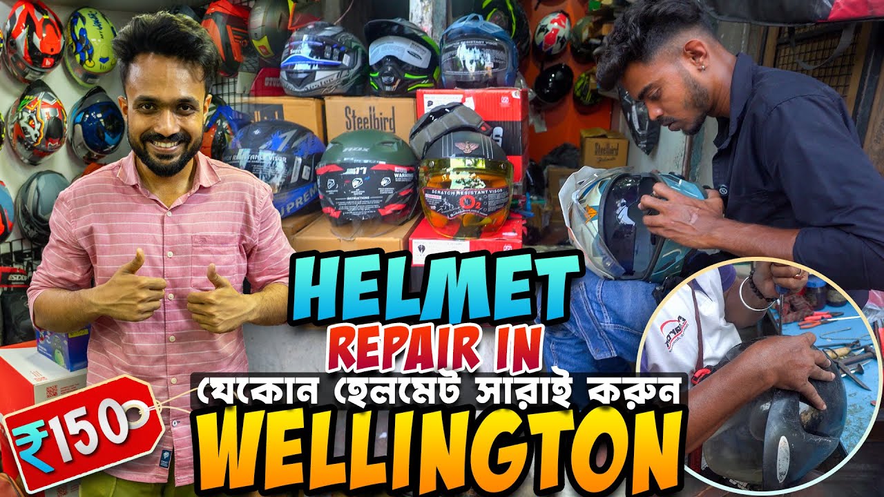 Helmet Repair in Wellington Street Bike Market 🪖 Helmet Padding & Strap Change / Repair Shop Kolkata