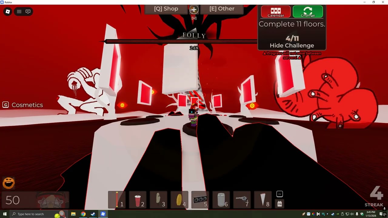 Playing Regretevator until I get the BFDI floor