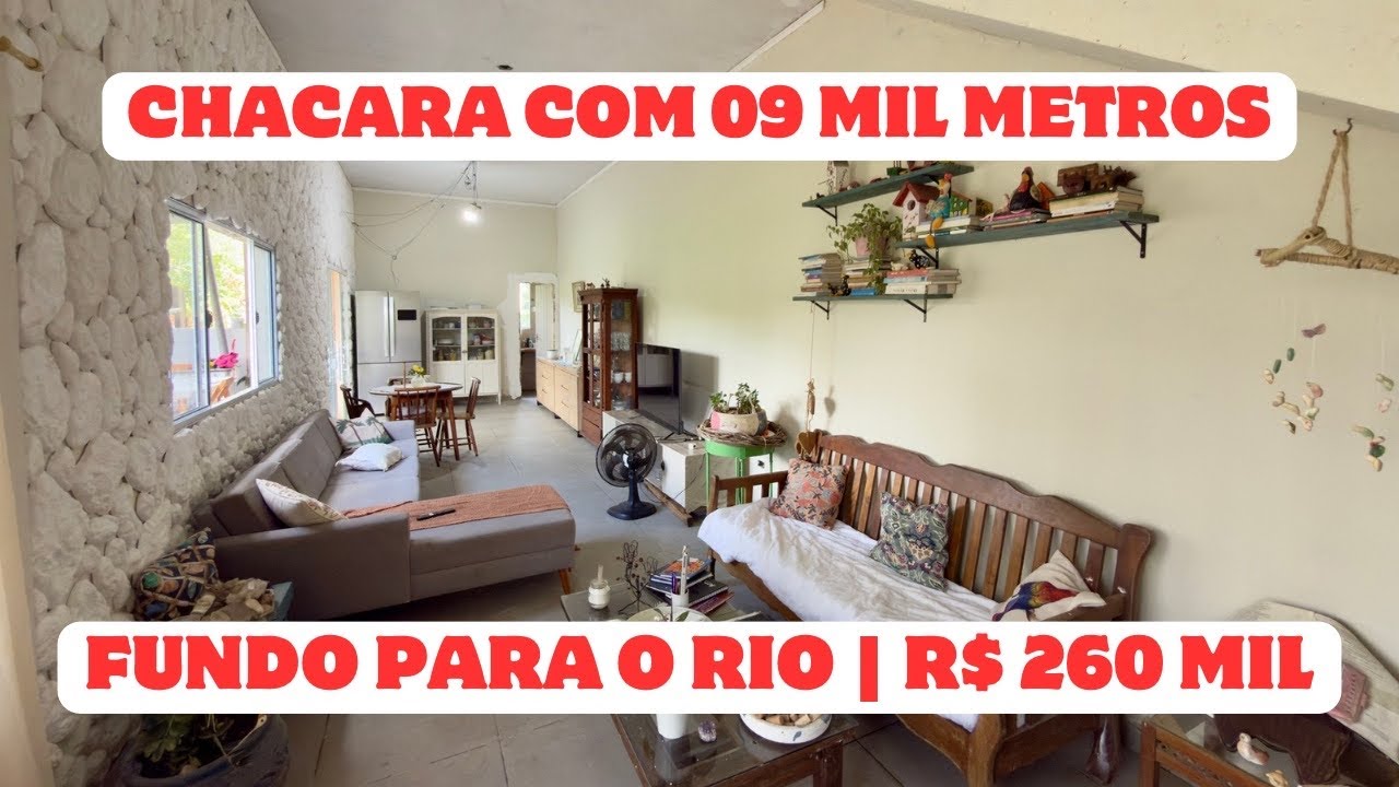 CHÁCARA COM FUNDO PARA O RIO MEDINDO 9 MIL METROS EM MONGAGUÁ/SP