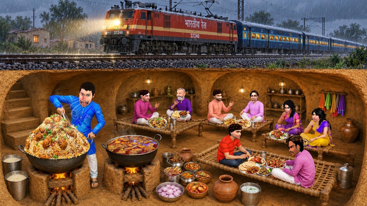 Railway Patri Ke Nichhe Dhaba Village Cooking Street Food Hindi Kahani Moral Stories Comedy Video