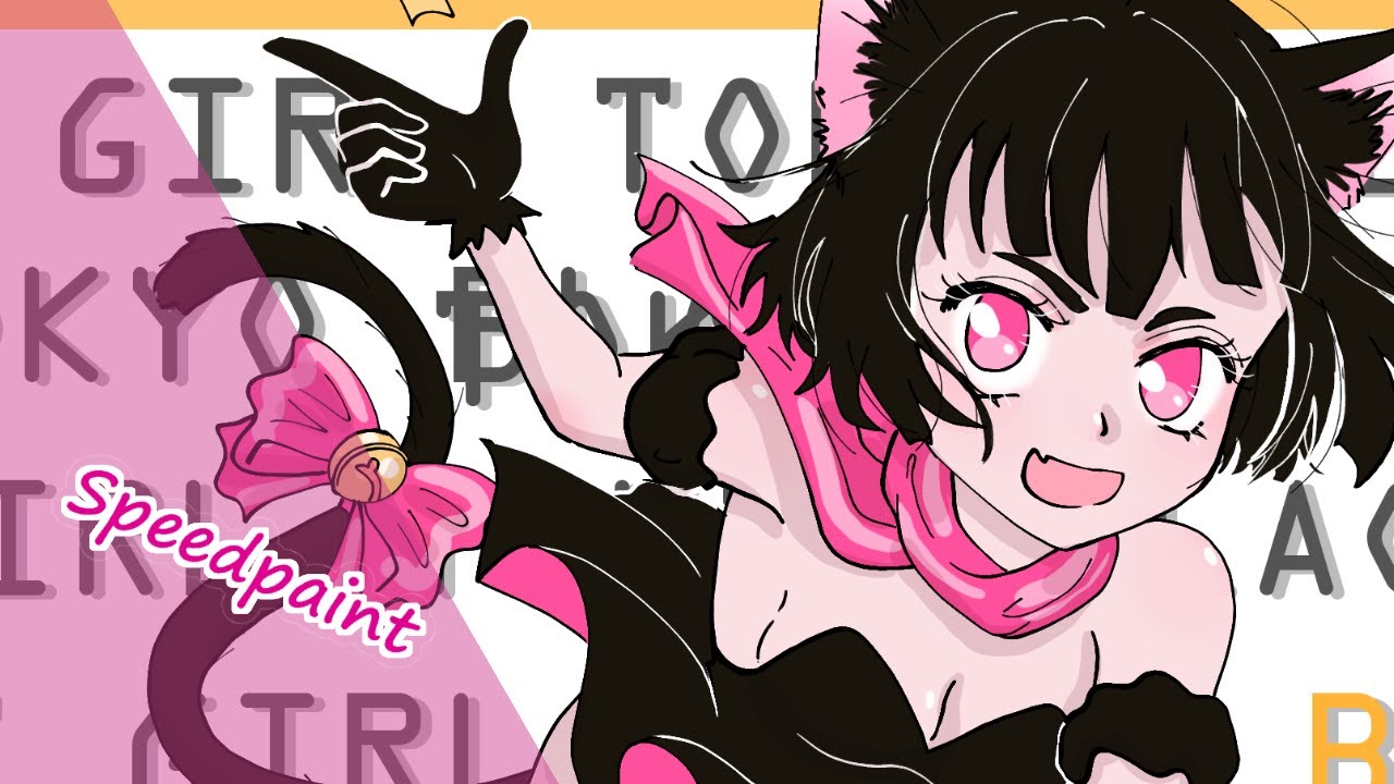 Speedpaint - Tokyo Black Cat Girl (Character from Mia Ikumi's original pitch for Tokyo Mew Mew)