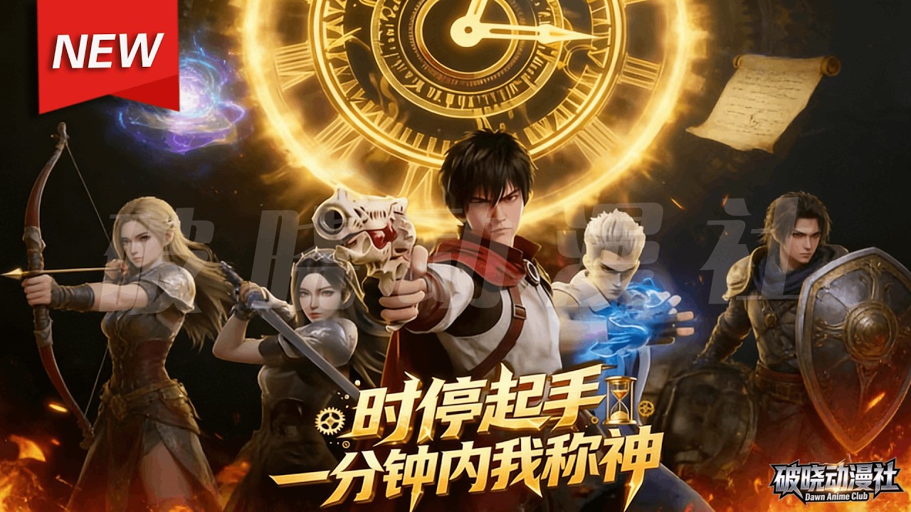 MULTISUB📢新番上线《时停起手，一分钟内我称神》第1~60集丨穿越灾变末世，白野觉醒逆天时停异能&mdash;&mdash;每日1分钟，未用可累积！从奴隶起步，凭时停逆风翻盘，横扫一切阻碍，成最强救世主！#破晓动漫社