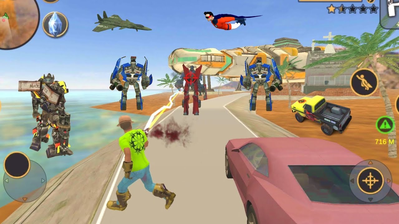 Vegas Crime Simulator (Transformer Fight Car Robot) Vegas Hero Destroy Robot Alien Ship - HD
