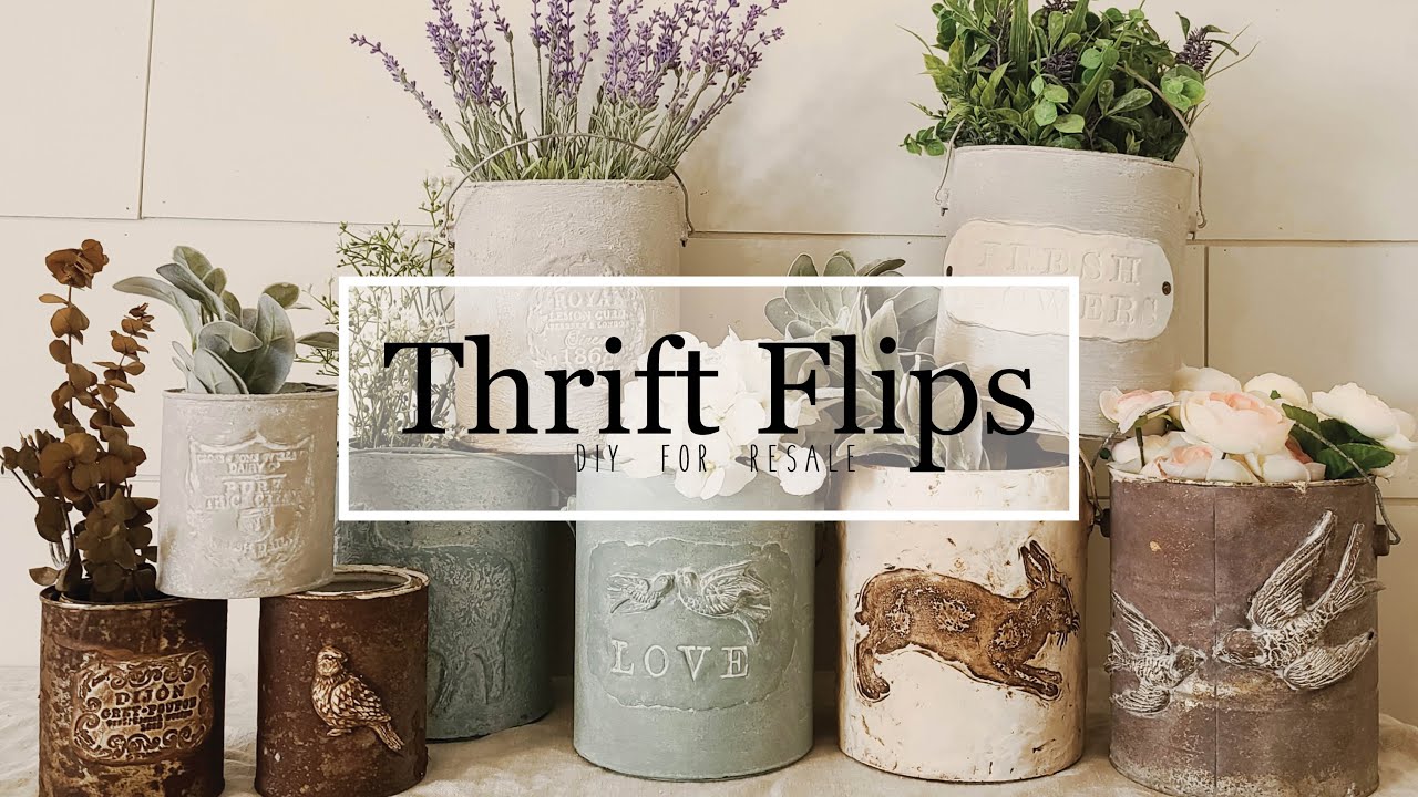 Thrift Flips • Painting Techniques • Faux Cement Finish • Clay • Stamps • Molds • Paint Cans