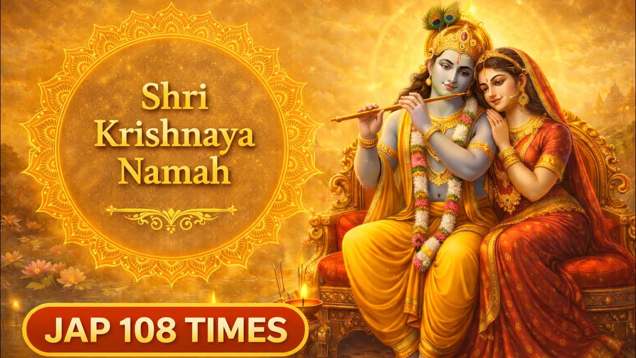 श्री कृष्णाय नमः 🙏 | Powerful Krishna Mantra Jaap 108 Times | Peace, Bhakti & Positivity
