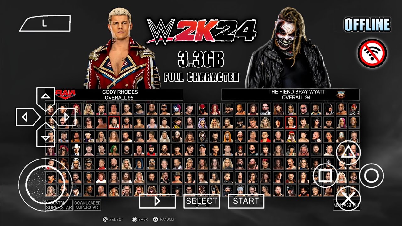 Игра WWE 2K24 PPSSPP Android Offline Graphics HD Full Character Mod Smackdown | Геймплей PPSSPP