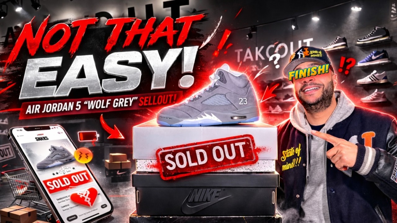 NOT THAT EASY! Jordan 5 Wolf Grey SOLD OUT FAST! Takout NYC Pickup Vlog