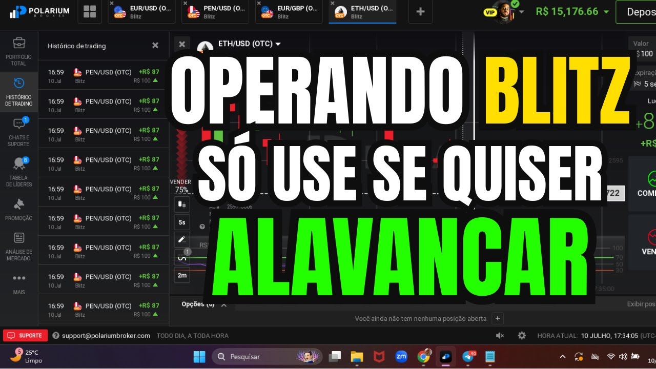 POLARIUM BROKER CORRETORA - OPERANDO BLITZ COM A NOVA ESTRATÉGIA DOS 5 SEGUNDOS