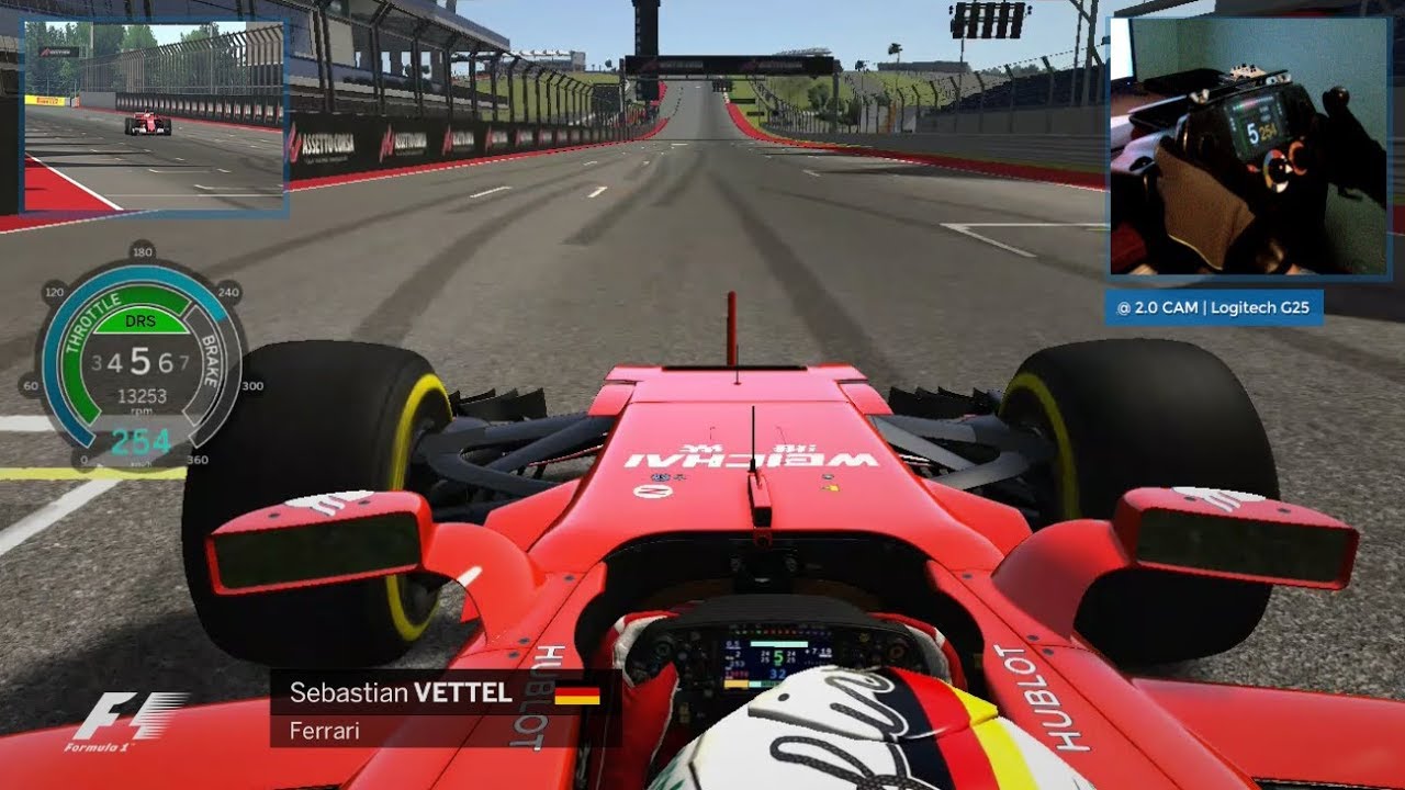 Assetto Corsa F1 2017  | AUSTIN - Circuit of The Americas @ OnBoard Sebastian Vettel | Ferrari  [HD]