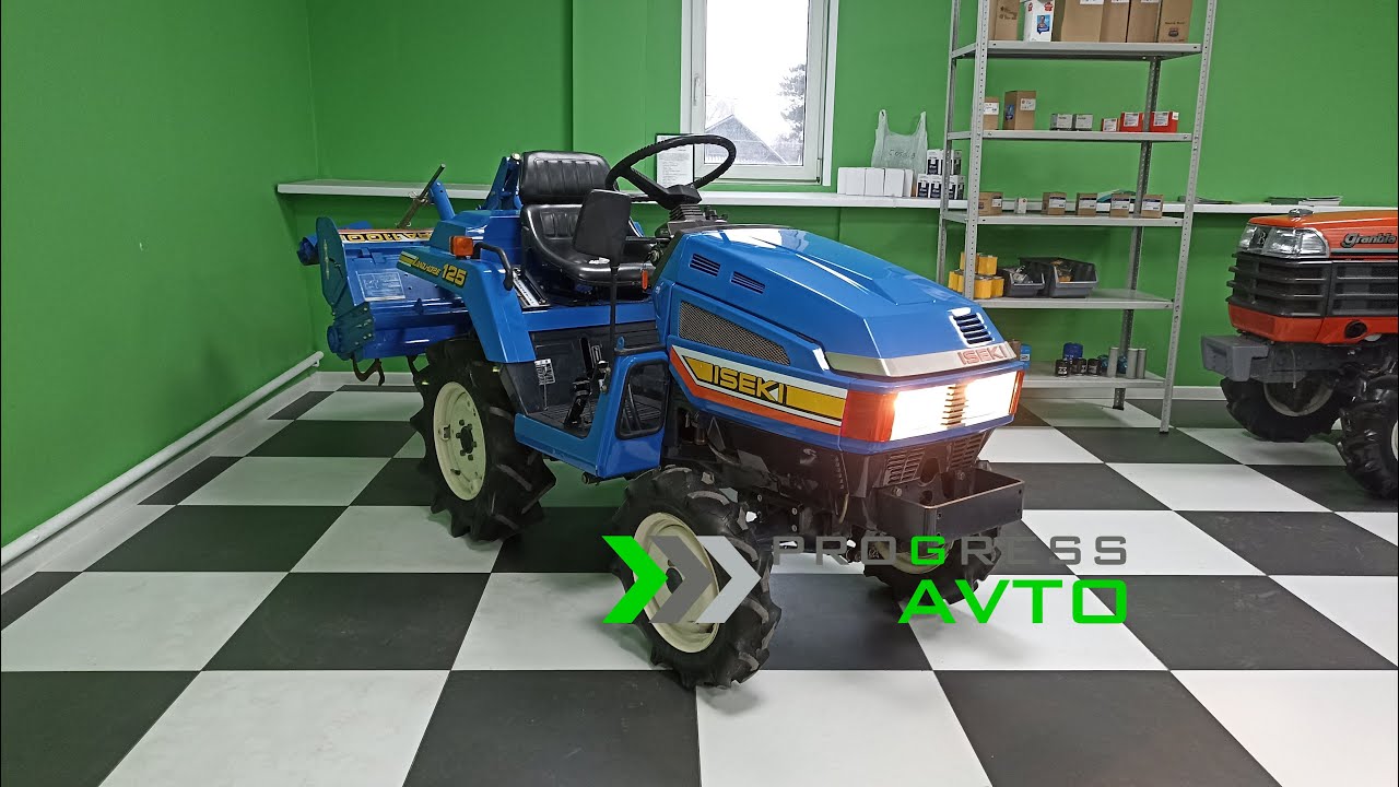 Обзор из Москвы японский минитрактор ISEKI TU125 с почвенной фрезой Мытищи деревня Ерёмино 5А